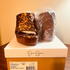 SOLD Jessica Simpson - True size 10 - Leopard Print Satin - New - Worn to try on